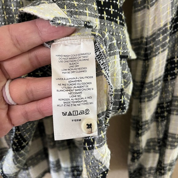 Anthropologie Black and White Plaid Blouse - Picture 8 of 11